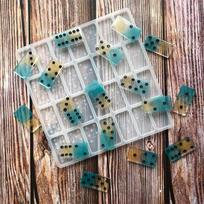 DIY Dominoes Crystal Silicone Mold Resin Casting Epoxy Mould Crafts Tools gray