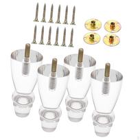 4 Pieces Acrylic Furniture Legs Table Transparent Heavy Duty Cabinet Support Sofa Feet for