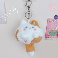 Mielas pliušinis pakabukas, cypiančios katės raktų pakabukas, Kawaii storos kūno katės pakabukas, minkštas pliušinis lėlės raktų pakabukas, kuprinės pakabukas, dovanos mergaitėms