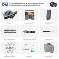Naujas K7 Drone 8K didelės raiškos profesionalus dviejų kamerų keturkopteris WIFI LED šviesa trijų ašių drebėjimą mažinanti priemonė su optinio srauto kliūčių išvengimu 1 battery juoda