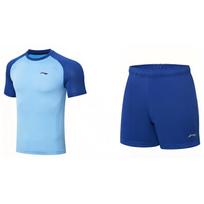 Li Ning New Ping Pong Rookie Series Solid Color Round Neck Pullover Short Sleeve T-Shirt And Mid-Waist Straight Leg Shorts Set AATT003-2 XXXL white