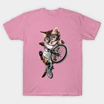 T Shirt Women Bmx Cat Harajuku Print Kawaii Tshirt Summer Short Sleeve Female T-Shirt Top Tee S
