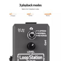 Ammoon Loop Station Mini Guitar Looper Effect Pedal 10 Minutes Recording Time 3 Working Modes True Bypass Full Metal