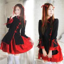 Nemokamas pristatymas 5 dalių tarnaitės kostiumo komplektas Cosplay Lolita suknelė S-2XL S&cosplay costume