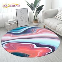 Colour Nordic Green Gold White Marble Round Area Rug,Circle Carpet Rug for Living Room Bedroom Sofa Decor, Floor Mat Kitchen Mat 60cm