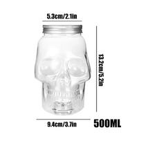 Kaukolės formos stiklainiai su dangteliu 500ml/800ml Daugkartiniai Siaubingi Dekorai Druskos Indeliai Namams Barui Kavos Stalui Iškylos Stalo Dekoras