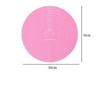 Food grade 30cm circular scale silicone kneading pad,cake turntable anti slip padhigh temperature resistant anti slip baking pad