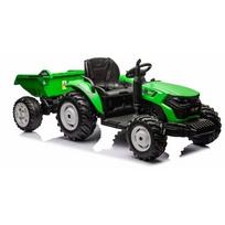 Lean Cars Traktorius su akumuliatoriumi HC-306 su priekaba Light Green 24V | 25073 | 5905991061335