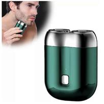 Upgrade Pocket Shaver USB Mini Shaver for Men, Double Ring 3D Knife Net NEW žalia