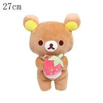 Cartoon Strawberry Rilakkuma Plush Doll Kawaii Anime Brown Teddy Bear Plushies Stuffed Cute Couple Toy Girl Like Gifts