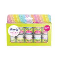 Fevicryl Acrylic Colours Pastel Paint Kit 10 x 15 ml Tubes for Canvas Wood Leather Multi Surface DIY Art Supplies