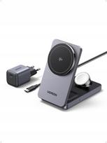 Įkroviklis Ugreen UGREEN W707 3-in-1 15W magnetinis belaidis stalinis įkroviklis iPhone, AirPods ir Watch sulankstomas grey | 45025 | 6941876240258