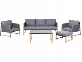 Beliani Sodo baldų komplektas su staliuku ir pufais 5 asmenims NOLA Metal Grey | 639178   Bel | 4069605032744