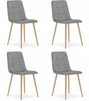 Leobert Kėdė KARA - aksomas light grey / ąžuolo kojos x 4 | 5903332095544 | 5903332095544