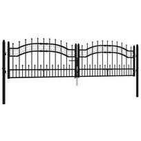 Garden Gate KAMPEN with Spear Tip Black 302 x 78 cm Steel