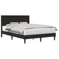 LED Light Strip Bed Frame Black 120 x 190 cm Faux Leather