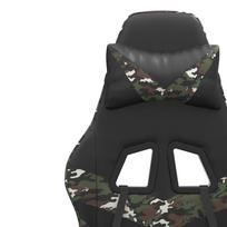 Gaming Chair with Footrest Black and Camouflage Artificial Leather
