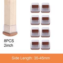 8Pcs Thick Rubber Chair Leg Protectors With Felt Bottom Furniture Pads Floor Caps To Reduce Noise And Prevent Scratches