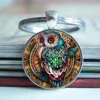Nauji aksesuarai Pelėda Fashion Creative Crystal Keychain Raktų pakabukas