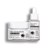 APLB Snail Mucin Ginseng Set: Facial Cream + Ampoule Serum Combined with Centella 3X Complex white