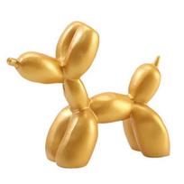 Resin Dog Figurine Nordic Puppy Desktop Ornament Solid Color Mini Puppy auksinė
