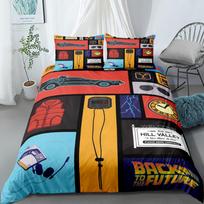 Atgal į ateitį mokslinės fantastikos patalynės užvalkalų komplektas King Queen Dvigulė Pilna Dvigulė Viengulė Lova Lininis Komplektas 135x200cm red
