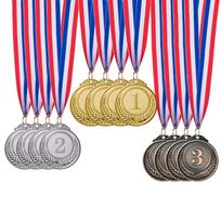 12 vienetų auksiniai, sidabriniai, bronziniai apdovanojimų medaliai - Nugalėtojų medaliai, auksiniai, sidabriniai, bronziniai prizai varžyboms, vakarėliams, olimpinio stiliaus, 2 coliai