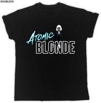 Atomic Blonde marškinėliai Charlize Theron filmas V2 Unisex marškinėliai Nauja mada Laisvalaikio medvilniniai trumpomis rankovėmis S