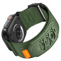 Nylon Strap Compatible with Apple Watch Bands 49mm 46mm 44mm 45mm for Men Soft Strap for iWatch Series 11/10/9/8/7/6/5/4 SE band 44mm 45mm 46mm armijos žalia spalva