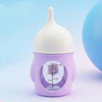 Visible Scale Cat Feeding Bottle Anti-Choking Pet Feeding Bottle Pet Milk Bottle  Feeding Supplies Purple 20ML