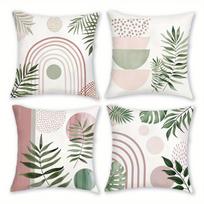 4 Fundas De Almohada Botnicas Tropicales Bohemias De 18.0 X 18.0 In, Decoracin De Granja De Polister De Felpa Suave Con Peach skin 18*18(CM)-1Pcs