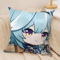 Eula Cute Cute Genshin Impact Cushion Cover Silky Short Plush Invisible Zipper Dustproof Sofa Pillow Case For Home Decor Peach skin 18*18(CM)-1Pcs