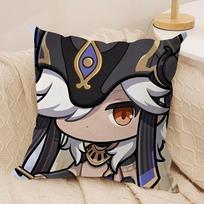 Cyno Cute Genshin Impact Cushion Cover Silky Short Plush Invisible Zipper Dustproof Sofa Pillow Case For Home Decor Peach skin 18*18(CM)-1Pcs