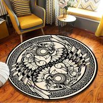 Individualizuotas Kaukolės Juokingas Apvalus Kilimas Juodosios Skylės Kilimas Kėdės Grindų Kilimėlis Virtuvės Svetainės Miegamojo Neslystantis Kilimas Jogos Kilimėlis 60cm black