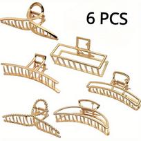 6 vnt Metalinių griebtuvų rinkinys 6 dalių pagrindo fiksuotas plaukų griebtuvas Ryklio griebtuvo plaukų aksesuarai 6 pcs
