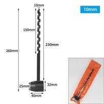 Daugiafunkcis prailgintas bushcraft rankinis grąžtas, anglinio plieno rankinis sraigtinis grąžtas, nešiojamas rankinis išgyvenimo grąžtas 10X230mm juoda