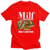 Classic Milf Man I Love Fish T Shirts Men Women ShortSleeve Humor Fishing Tshirts Casual Graphic Tee Tops Slim Fit Clothes S