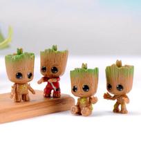 4pcs/set Guardians of The Galaxy Small Groot Adorable Infant Tree Man Model Figure Playthings 4.5cm Present Ornaments One Size white