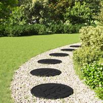Garden Stone 6 pcs Black Ø 44 x 2 cm Rubber