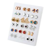 36pcs Set Personality Geometric Circle Triangle Heart Stud Earrings for Women Exquisite Star Bowknot Korea Earring Jewelry Set