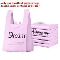 Heavy Duty Pe Garbage Bag Vest Style With Double Sides For Home Kitchen 50pcs