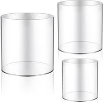 3 Pcs Acrylic Flower Vase Cylinder Vases for nterpies, Wide-Mouth Flower Vase Candle Holders, Clear Vases Decorative