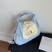 Creative Cloth Messenger Bag Dopamine Color Book Bag Sweet Fruit Nylon Backpack  Travel mėlyna