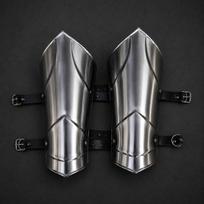 Steel Balthasar Greaves Handmade Knight Shin Guards  Medieval LARP Leg Armour