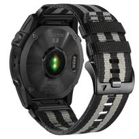 22/26mm QuickFit Nylon Strap for Garmin Fenix 8 Pro 8 7X 7 Pro/Tactix 8/Instinct 3 2X/Forerunner 970 965 955/Descent G2/Enduro 3 QuickFit 22mm juoda pilka spalva