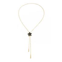 Sweet Long Enamel Flower Necklace Orchid Choker Sweater Chain Exquisite Copper Chain Clavicle Chain Charm juoda