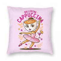 Cappuccino Assassino Italian Brainrot Pillowcase Printed Polyester Cushion Cover Gift Pillow Case Cover Home Square 40*40Cm Peach skin 18*18(CM)-1Pcs