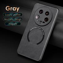 Case For Xiaomi Mi 14 Ultra Case Leather Phone Cover For Xiaomi 14 13 13T 12 12S 11 Pro Luxury Case For Xiaomi 13T 5G Back Cover Xiaomi 12Pro(12sPro) pilka spalva