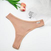 Low Waist Ribbed Cotton Thongs – Breathable Women's Underwear L