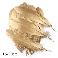 Natūralūs auksiniai žąsų plunksnų 50 vnt. Boho vestuvių dekoravimui Svajonių gaudyklė „Pasidaryk pats“ reikmenys Premium Plumas Decorativas